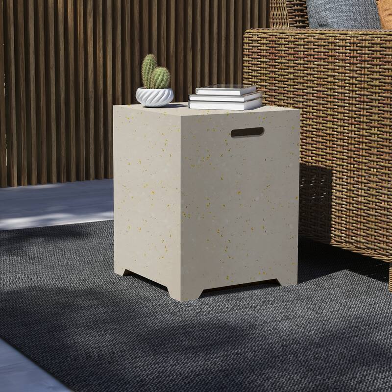 UPHA Outdoor/Indoor Square Magnesium Oxide Modern Tank Cover - Beige