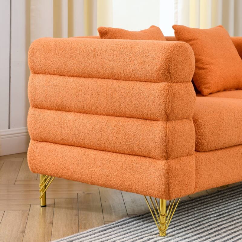 81 Inch Oversized 3 Seater Sectional Sofa,Sectional Sofa-Deep Seating Sectional Sofa, Soft Sitting with 3 Pillows