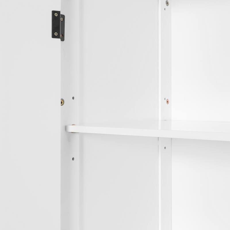 Twin Size Space-Saving Murphy Bed with TV Stand, Drawers, Shelves, and Cabinets, White