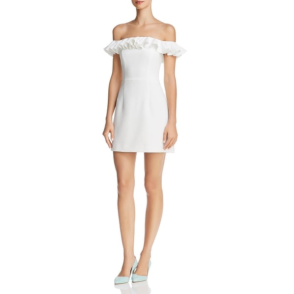 french connection white ruffle mini dress