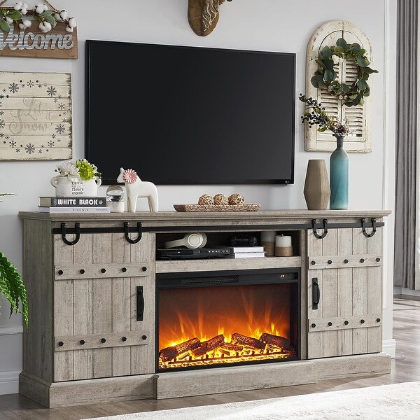 Farmhouse Fireplace TV Stand with 36