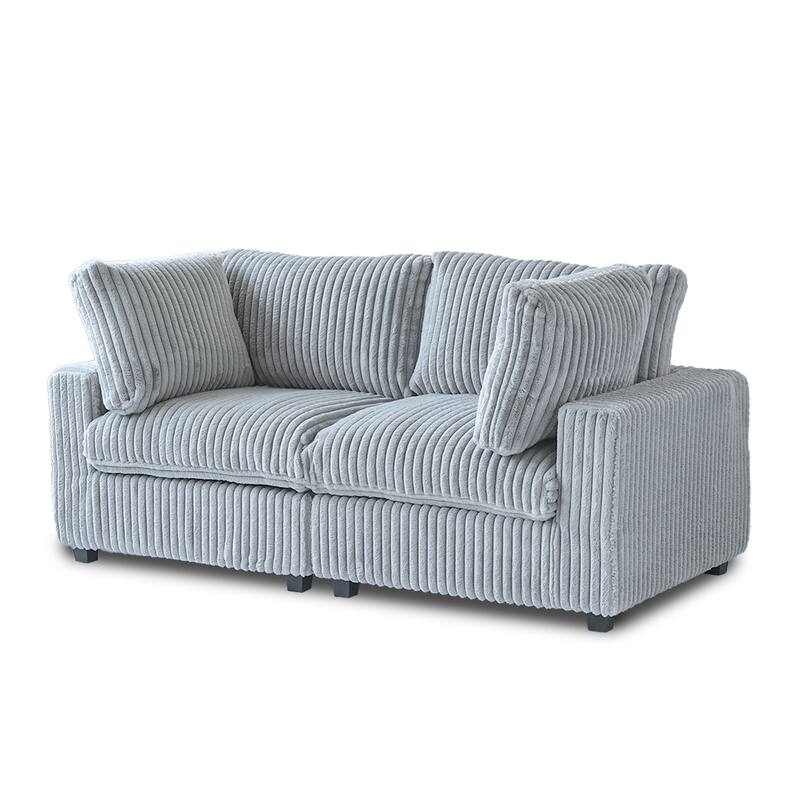 78.74" Soft Plush Modular Sectional Loveseat Sofa Upholstered Couch
