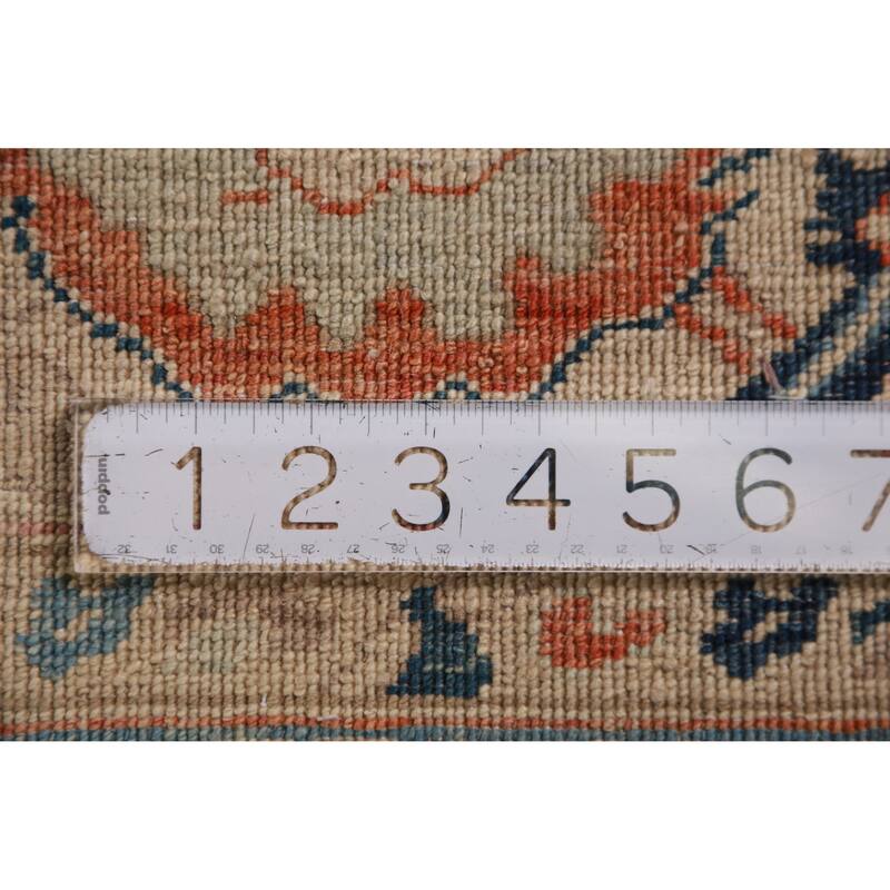Hand Knotted Oriental 100% Wool Carpet Traditional All-Over Oranges & Rust Ziegler Area Rug - 9' 10'' X 8' 1''