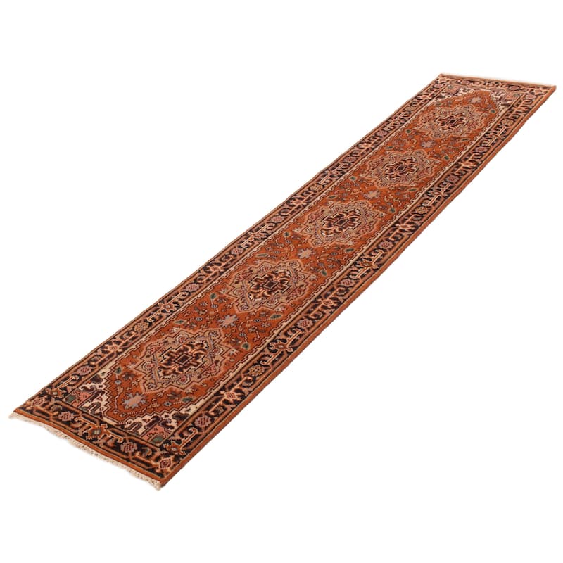 ECARPETGALLERY Hand-knotted Serapi Heritage Copper Wool Rug - 2'5 x 11'7
