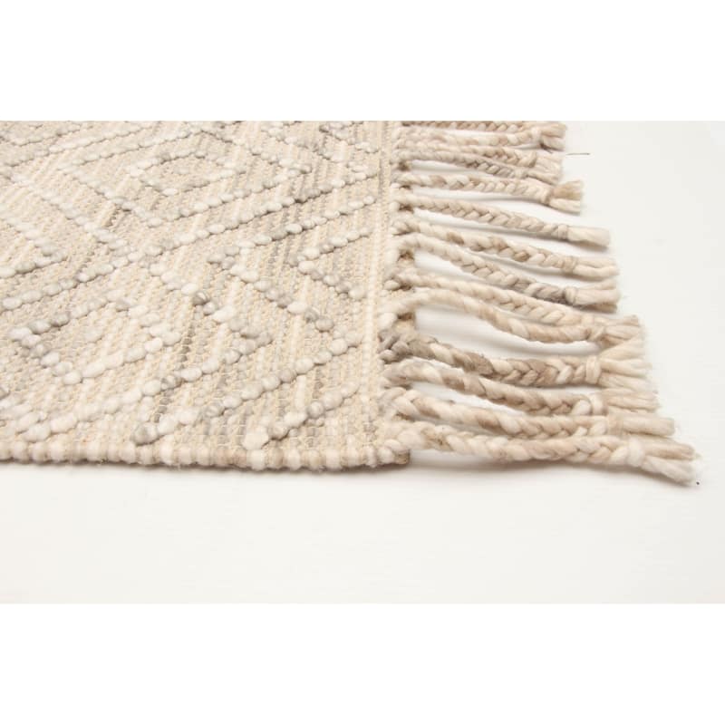 ECARPETGALLERY Braid weave Sienna Light Khaki Wool Rug - 5'0 x 8'1