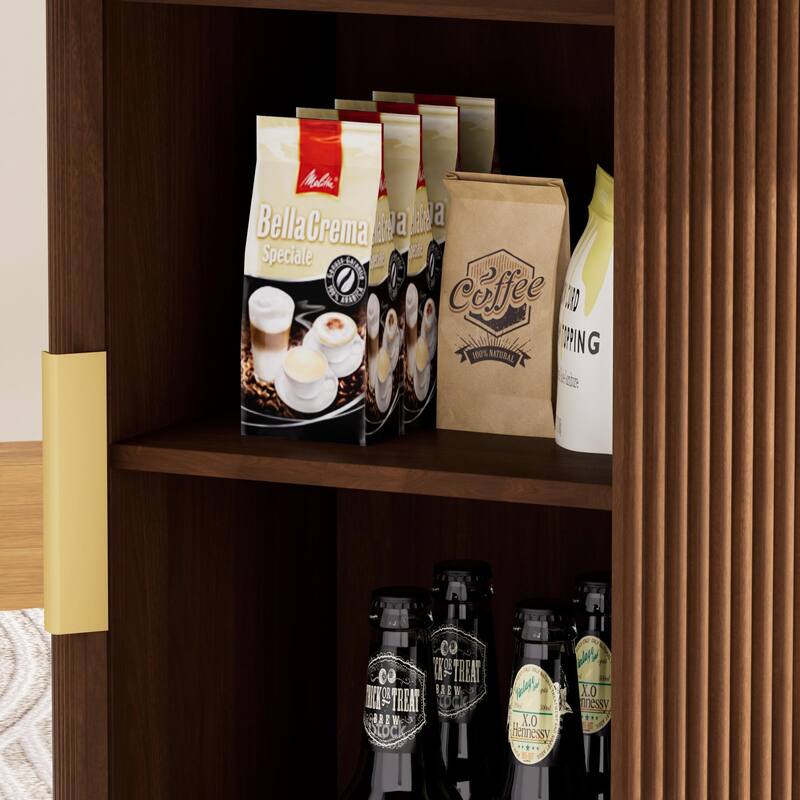 55" Round Dining Table with Rotating Tray and Double-Tiered Storage Rack for Six