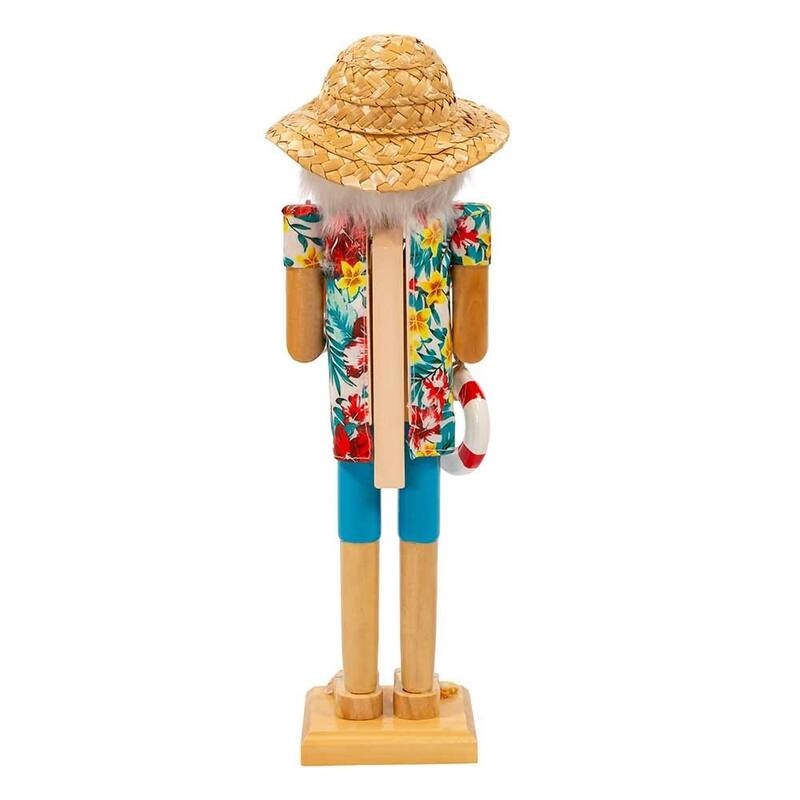 Kurt Adler 15-Inch Beach Santa Nutcracker - Multicolored