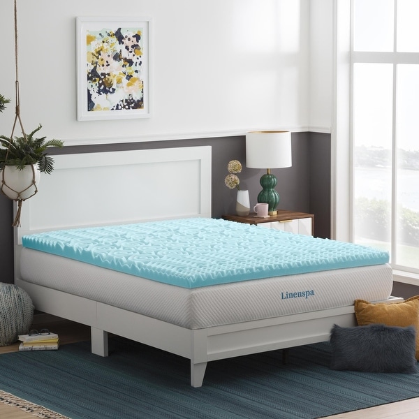 blue memory foam mattress topper