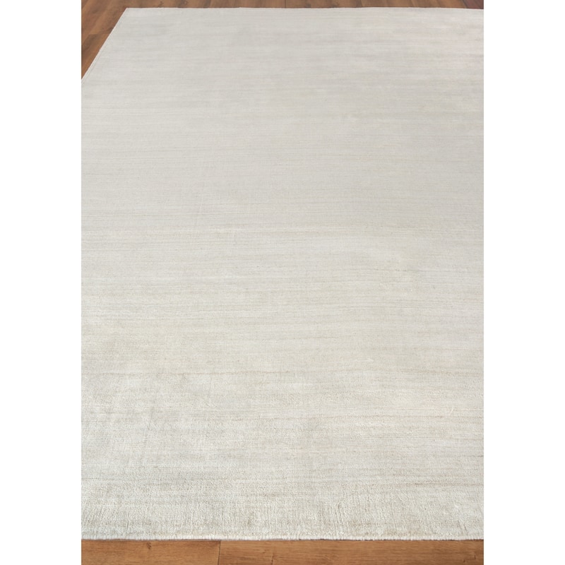 EXQUISITE RUGS Sanctuary Hand-loomed Bamboo Silk/Wool Ivory/Grey Area Rug.