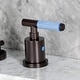 preview thumbnail 19 of 34, Kingston Brass Synchronous Two-Handle 3-Hole Deck Mount Widespread Bathroom Faucet with Brass Pop-Up Drain