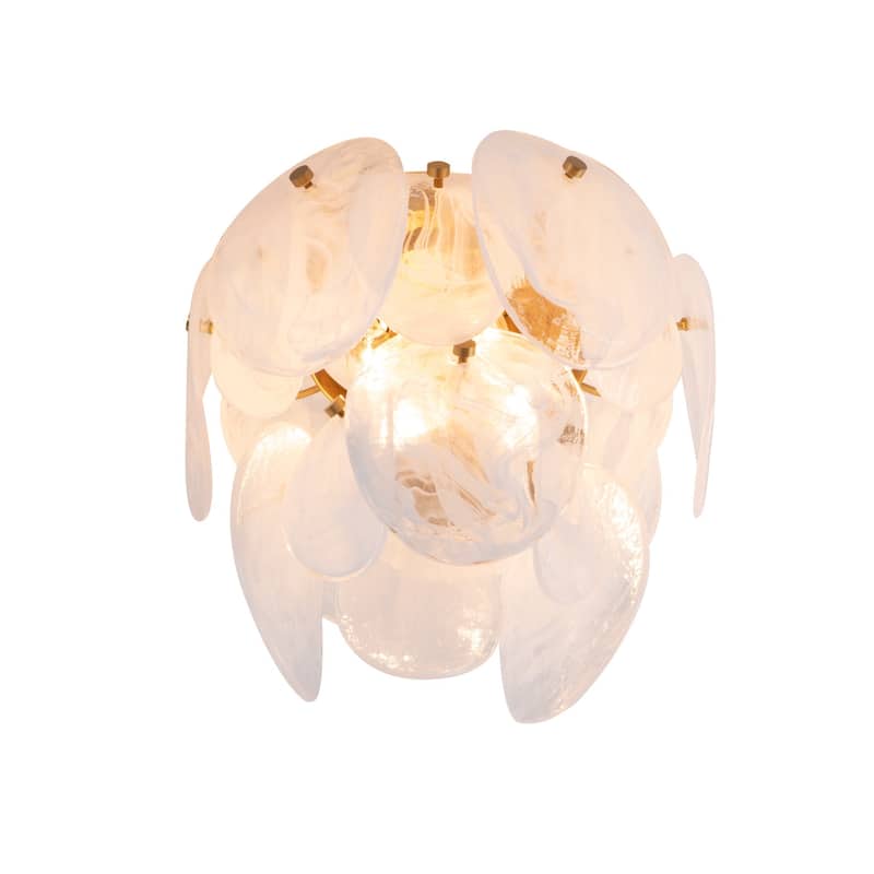 Artcraft Lily 3-Light Semi Flush Mount - Brushed Brass Finish