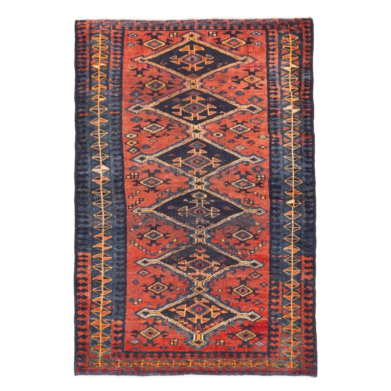 ECARPETGALLERY Hand-knotted Melis Vintage Red Wool Rug - 4'3 x 6'8