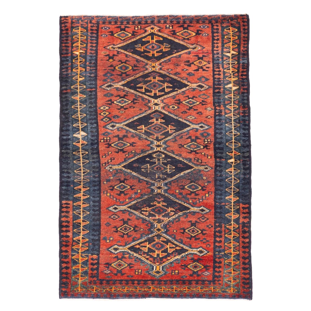 ECARPETGALLERY Hand-knotted Melis Vintage Red Wool Rug - 4'3 x 6'8