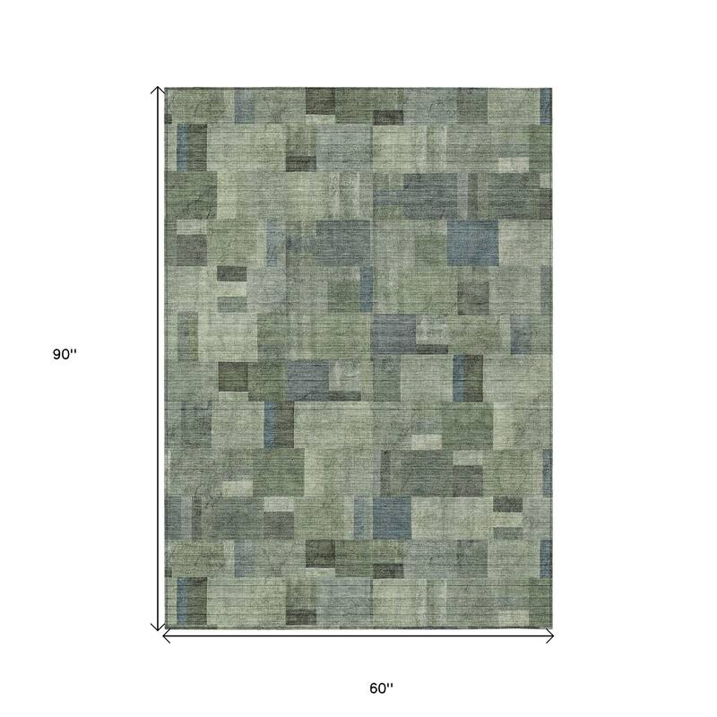 HomeRoots Geometric Transitional Rectangle Outdoor Rug
