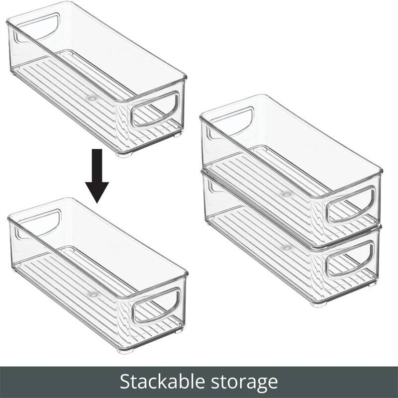 Small Plastic Office Storage Container Bins - 10"L x 4"W x 3"H