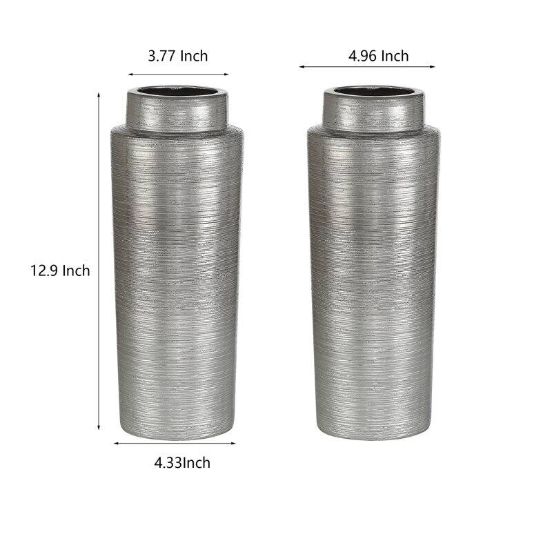 Acroma 12.9" Ceramic Floor Vase 2-set Decoration For Home Office Decor.