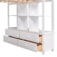preview thumbnail 33 of 32, Multifunctional Loft Bed Full Size Loft Bed Solid with Built-in Desk and Two Drawers,Storage Shelves,Guardrail