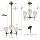 preview thumbnail 5 of 13, Modern 3-Light Black Gold Chandelier Pendant Light with Glass Shades Kitchen Island Light for Dining Room