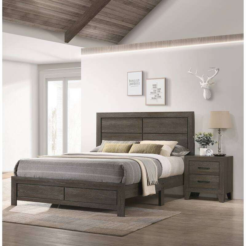 1pc Contemporary Two-Drawers Nightstand