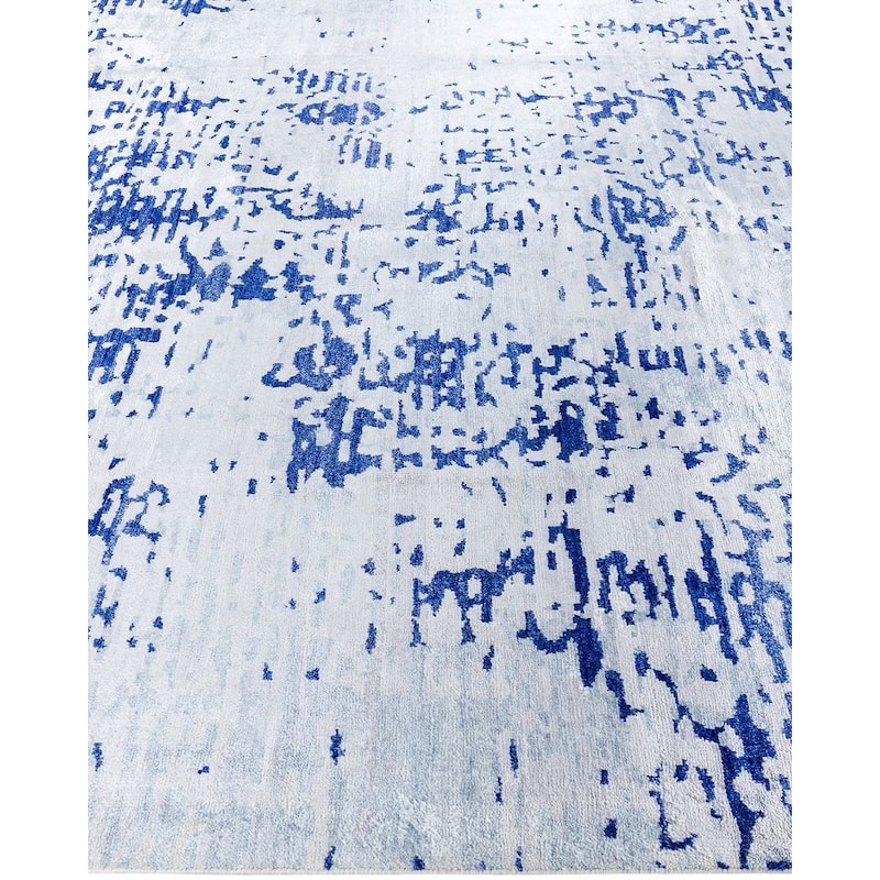 Modern One-of-a-Kind Handmade Area Rug - Gray, 9' 1" x 11' 10" - 9' 1" x 11' 10"