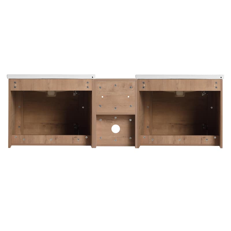 Malwee 24"/36"/48"/60" Floating Bathroom Vanity, Wall Mounted Bathroom Vanity with Ceramic Sink,Soft Close Door and Shelf
