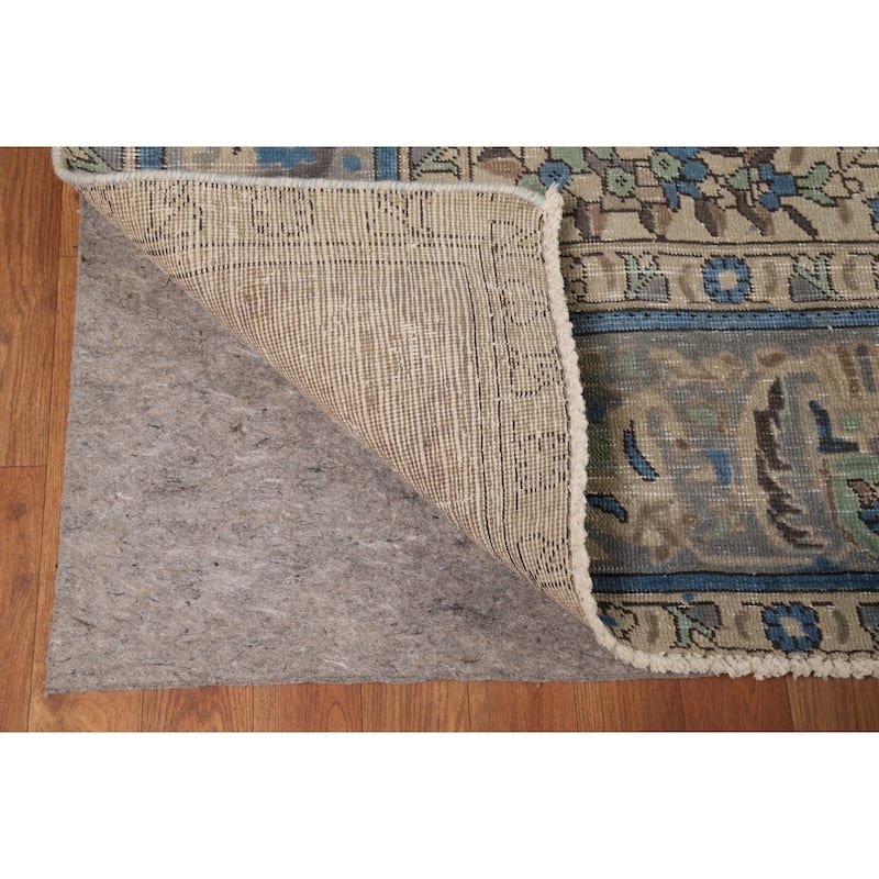 Blue Geometric Tabriz Persian Area Rug Oriental Handmade Wool Carpet - 8'5"x 10'11"