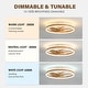 preview thumbnail 3 of 5, Jewelair 20 in. White Flush Mount Low Profile LED Ceiling Fan Faux Oak Farmhouse Ceiling Fan with Lights - 20in.
