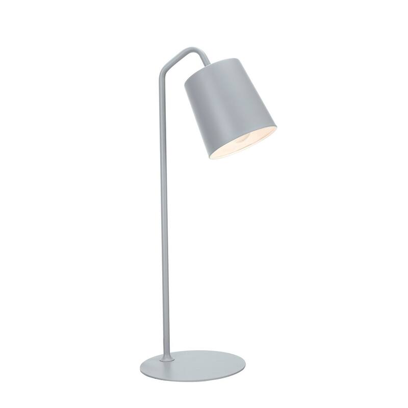 Aspen Creative 23" High Modern Metal Desk Lamp, Milky Grey Finish with Metal Lamp Shade, 7 1/2" wide