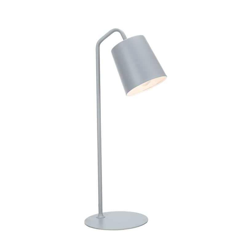 Aspen Creative 23" High Modern Metal Desk Lamp, Milky Grey Finish with Metal Lamp Shade, 7 1/2" wide