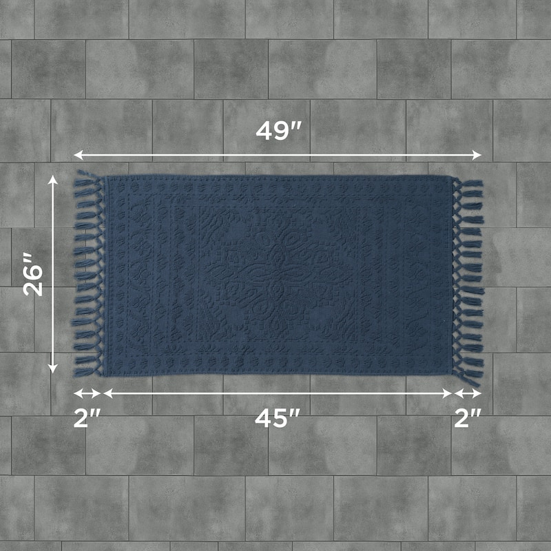 French Connection Nellore Fringe Cotton Bath Rug