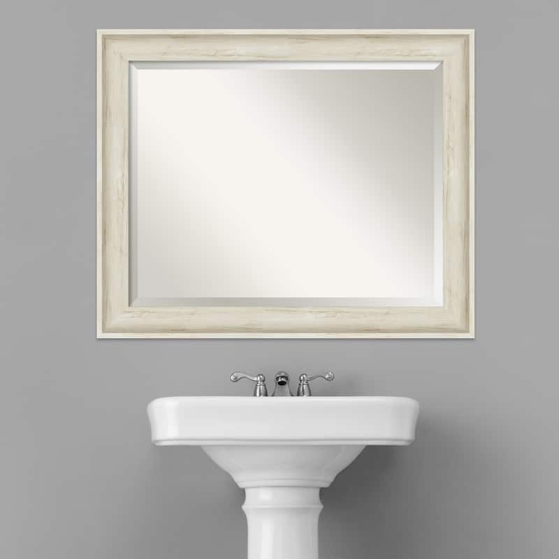 Beveled Bathroom Wall Mirror - Regal Birch Cream Frame - Regal Birch Cream
