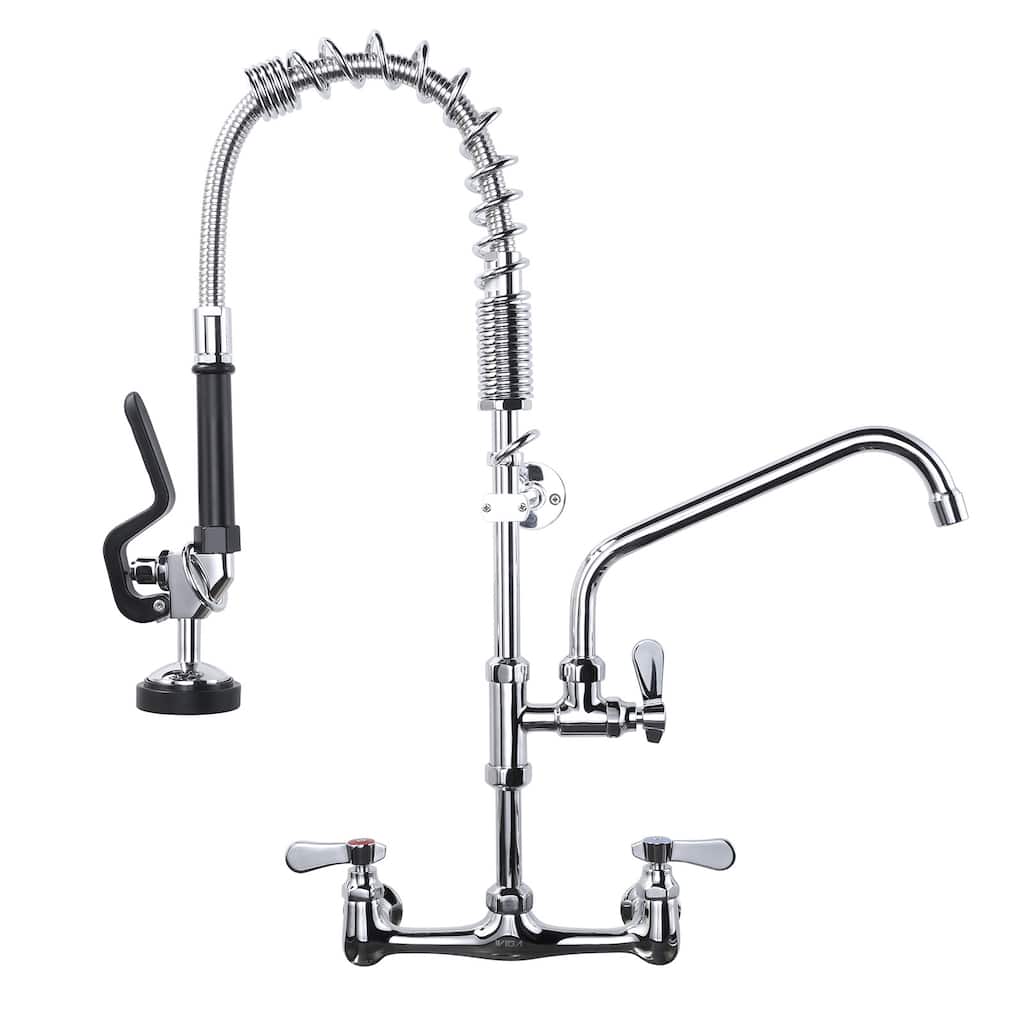 WOWOW Pull Down Sprayer Commeicial Faucet with Pre-Rinse Sprayer