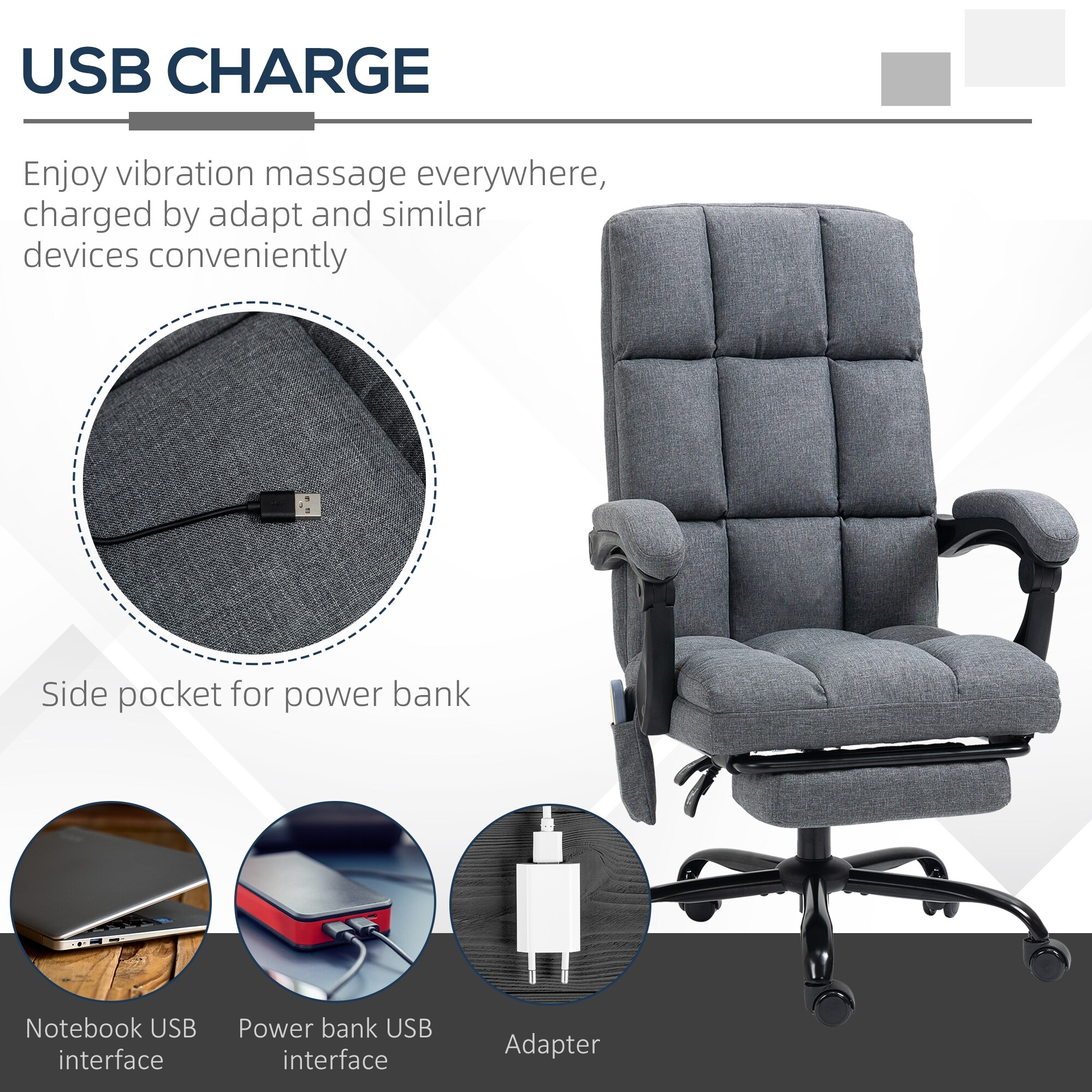 Vinsetto High Back Gaming Chair Recliner Height Adjustable with Pillow,  Massage Lumbar, and Footrest - 27.25*24.75*52 - Bed Bath & Beyond - 32658374