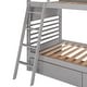 preview thumbnail 16 of 18, Elegant Twin over Twin Wood Bunk Bed with Built-in Ladder and 2 Drawers, Maximized Space, Solid Construction, Grey