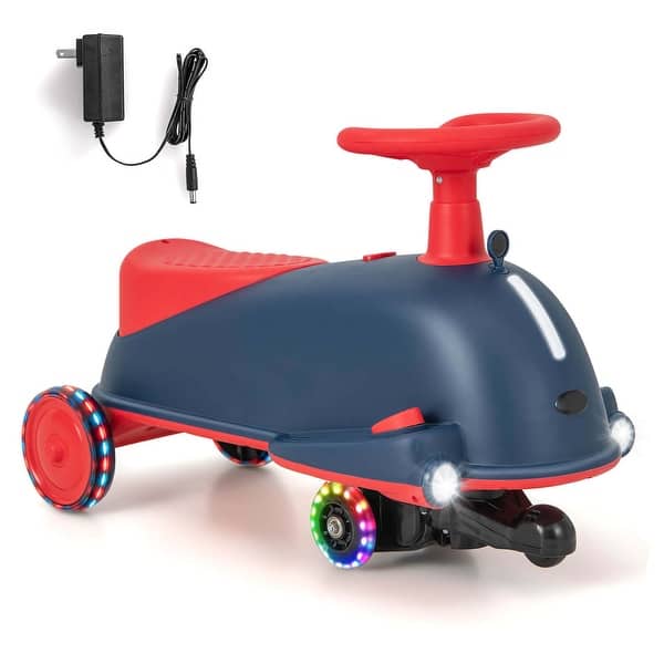 slide 2 of 6, 2 in 1 Electric Drifting Wiggle Car Kids Ride On w/ Music & Pedal - Blue+Red Blue+Red