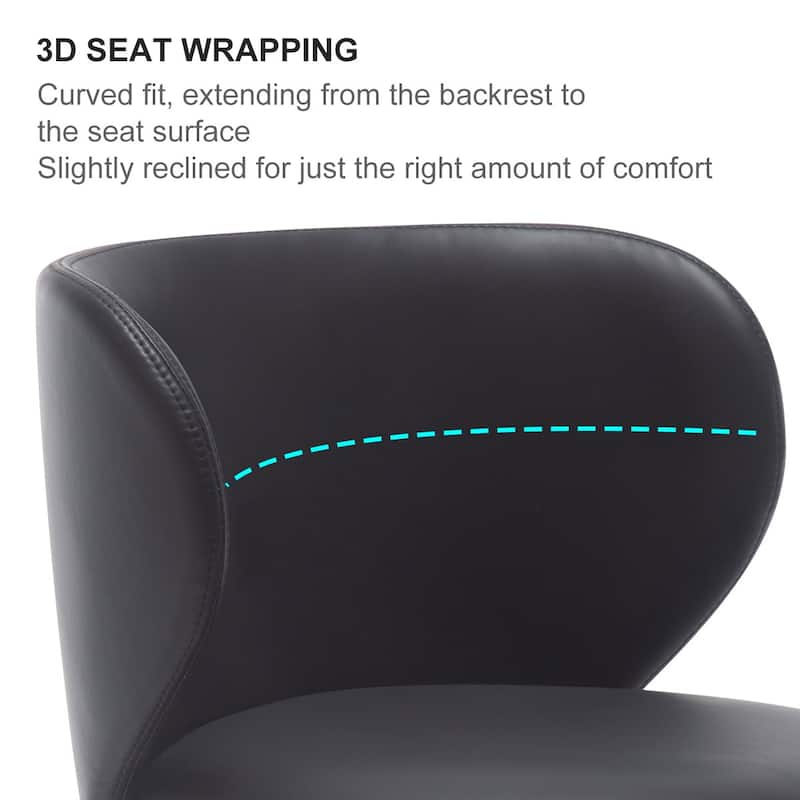 Titanium Stainless Steel Bar Stools, Grade Modern Leather Bar Chair with Backrest, Swivel Adjustable Height for Kitchen (1pc)