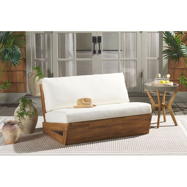 slide 2 of 12, SAFAVIEH Outdoor Patio Furniture Dune Sofa - 45"W x 34"D x 24"H Natural/Beige