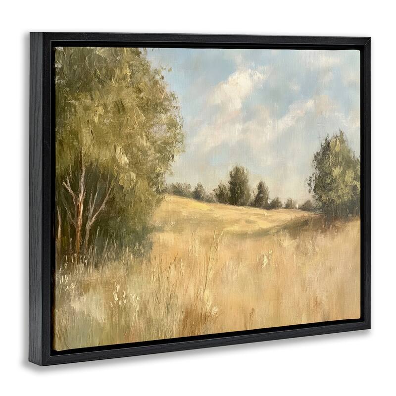 Stupell Classic Country Field Framed Floater Canvas Wall Art Design By Petal Prints Design