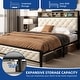 preview thumbnail 6 of 14, Modern King Upholstered Storage Bed With USB Power pad