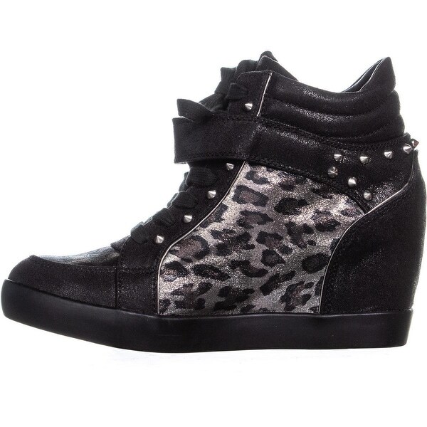 guess high top wedge sneakers