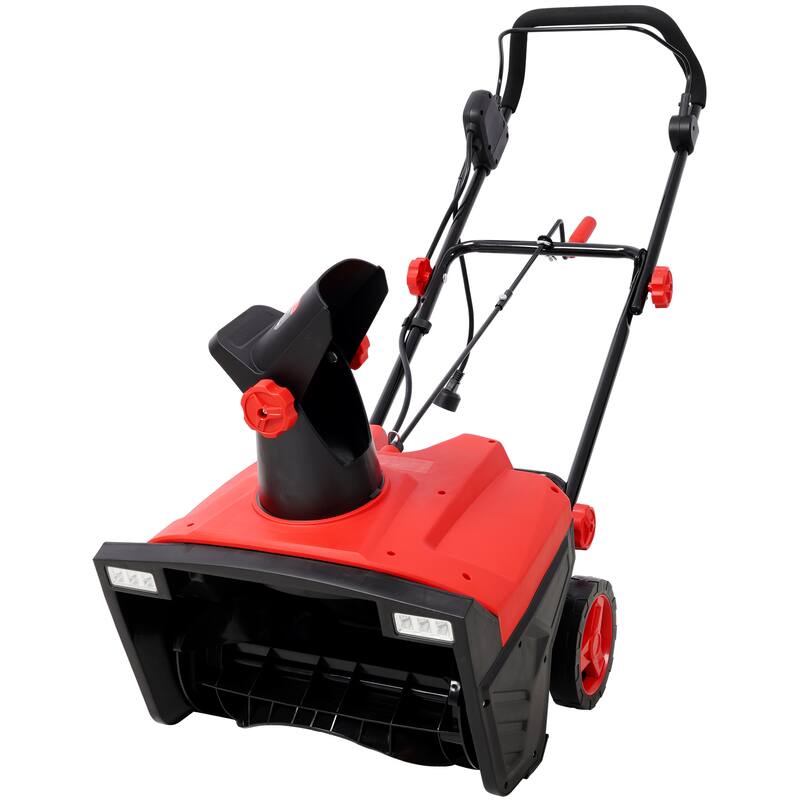 20inch Corded Electric Snow Thrower with LED,120V/60HZ,15 Amp Motor,30FT Throwing Distance - N/A