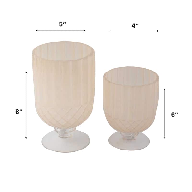 Aria Home Florine Colored Glass Goblet Table Vase Set Decor