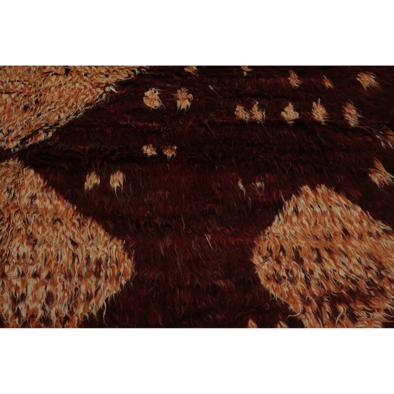Hand Knotted Oriental 100% Wool Carpet Modern Tribal Red Moroccan Area Rug - 12' 7'' X 9' 7''