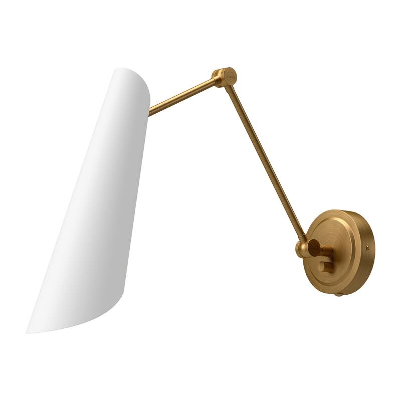 Alora Lighting WV572325 Gabriel 15" Tall Wall Sconce - White / Aged Gold