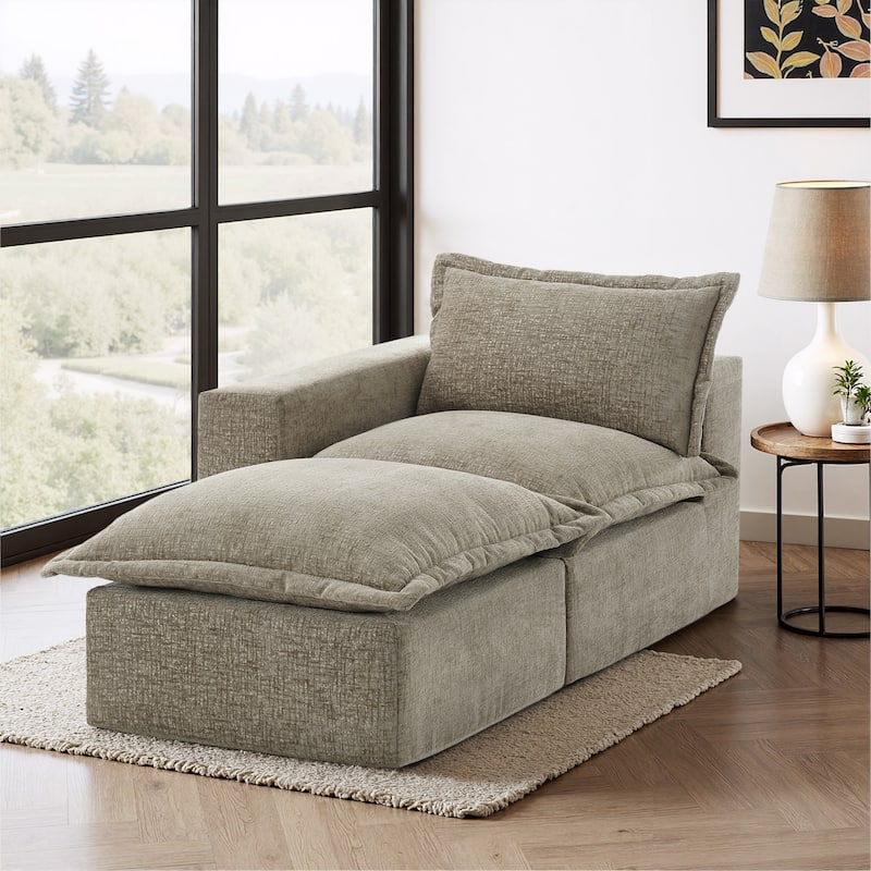 Comfy Cloud Couch Plush Modular Sectional Sofa For Living Room - Camel/2 piece - Left Facing
