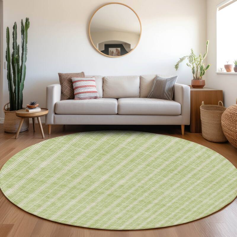 Machine Washable Indoor/ Outdoor Chantille Stripe Twist Rug