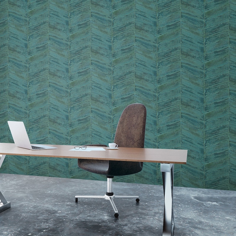 Galerie Wallcoverings Ambiance Abstract Chevron Design Vinyl on Non-woven Matte Wallpaper Roll