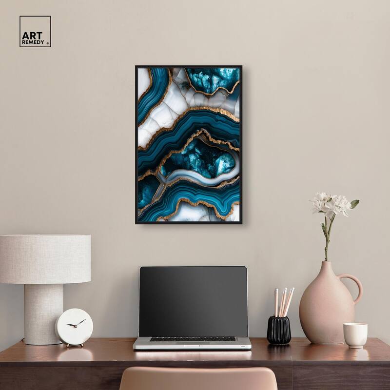 Teal Tectonic III Canvas by Art Remedy