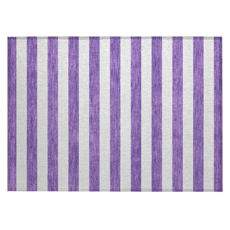 Alnari Stripe Weather Resistant Classic Meets Modern Outdoor Rug