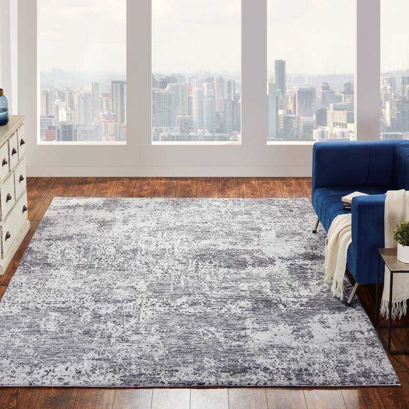 Marbled Area Rug - 7'6" X 9'6" - Grey Tones